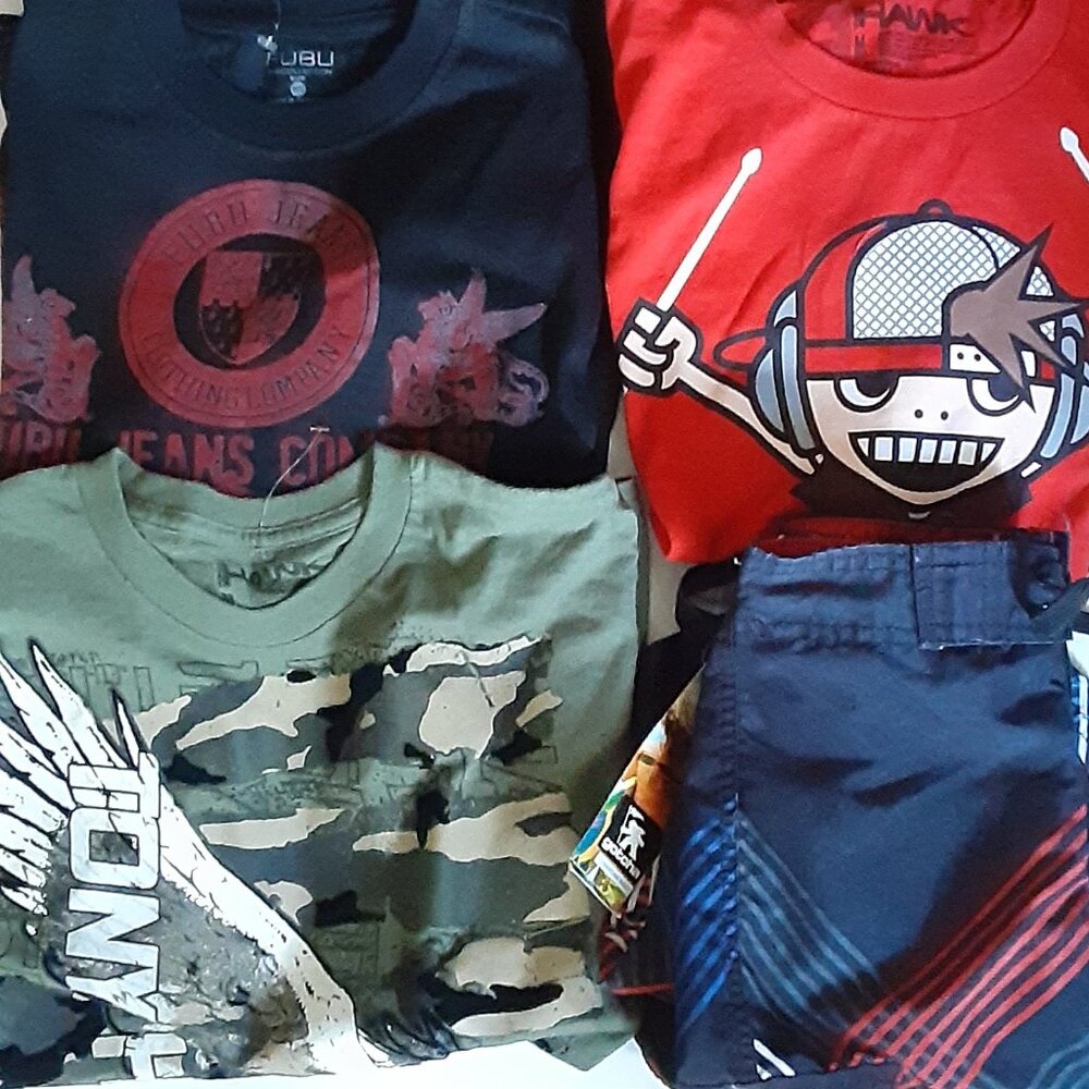 Boy's Medium  Three Piece Shirt Lot Plus 1 Swimsuit